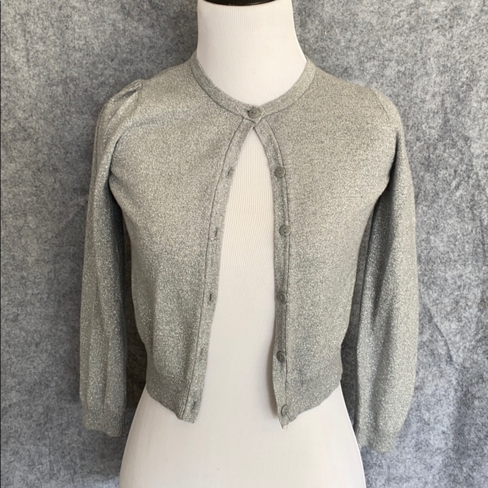George Girls Sparkle Silver Cardigan